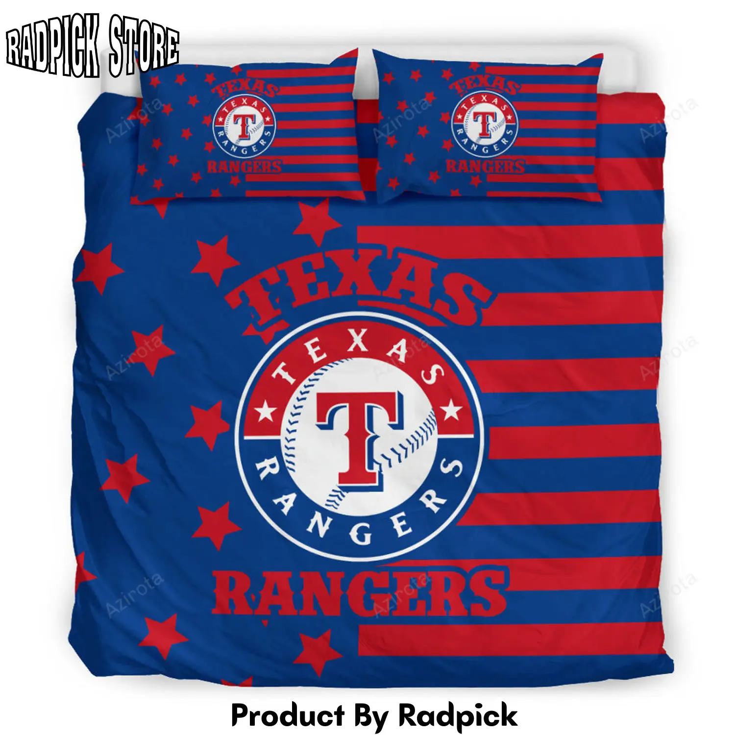 Radpick texas rangers star mashup column bedding set rp3271453